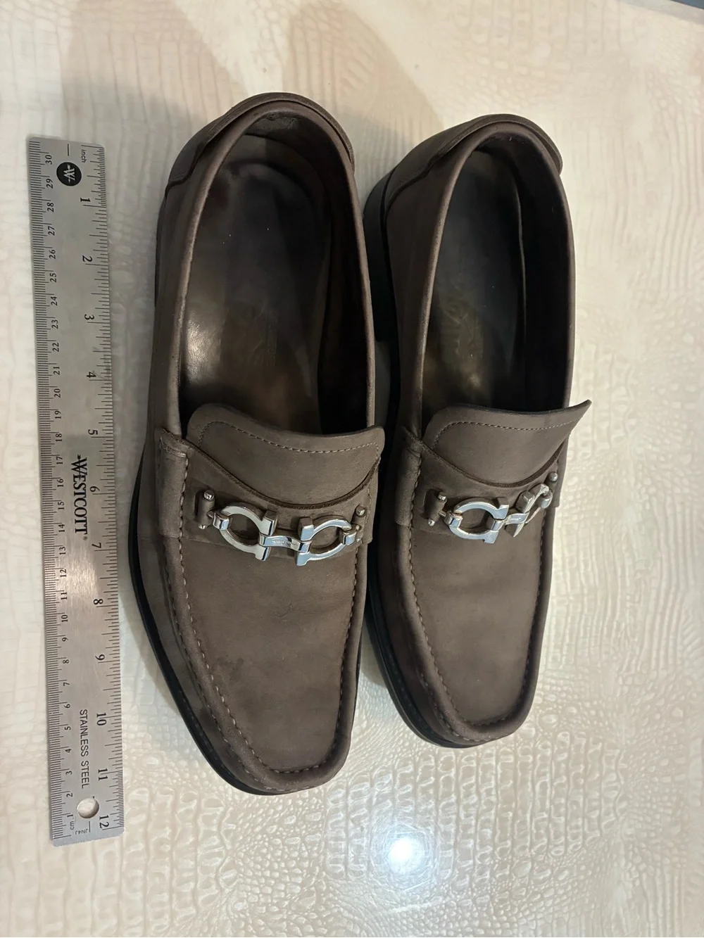 Salvatore Ferragamo Suede Bit Loafers